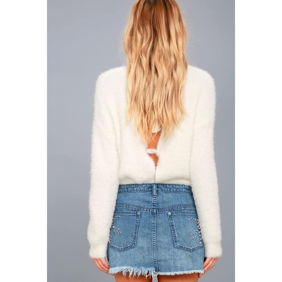 Last One! NEW Free People Embellished Denim Skirt - Picture 2 of 5